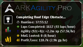 ARKAgility Pro — 37 hour run, 92 Agility