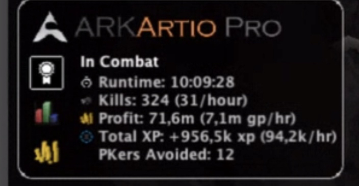 ARKArtio Pro — 7.1m GP/hour, 12 PKers avoided