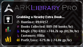 ARKLibrary Pro — 9 hour run, 81.9k Magic XP/hour