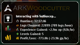 ARKWoodcutter at Sulliusceps — fastest Woodcutting XP in OSRS